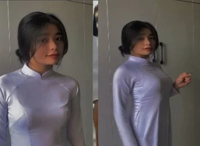Em áo dài mông tròn phê cực độ